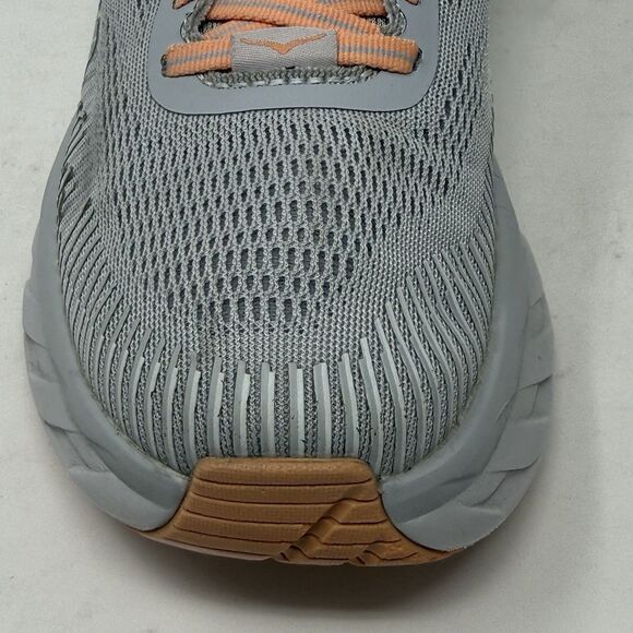 Hoka One One Bondi 7 Womens 7.5 Gray Orange Lightweight Running Shoes Sneakers - Picture 6 of 16